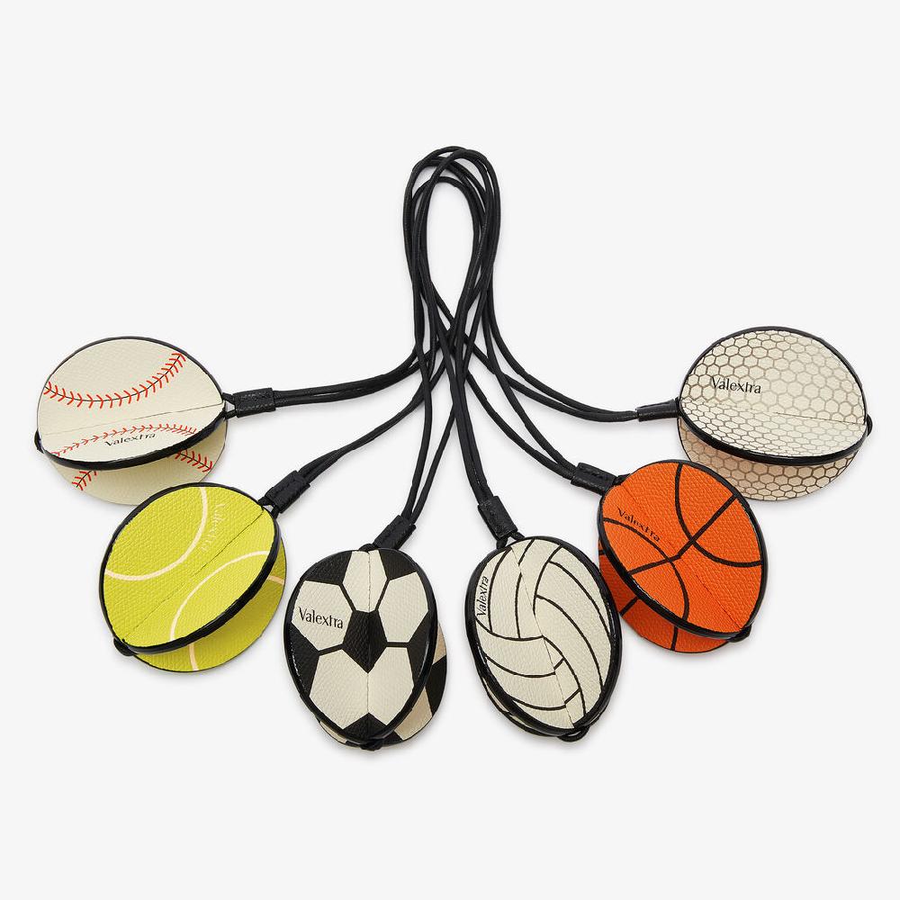 Valextra Charm palla da bascket in Pelle Arancione e Nera | Valextra Convenienza
