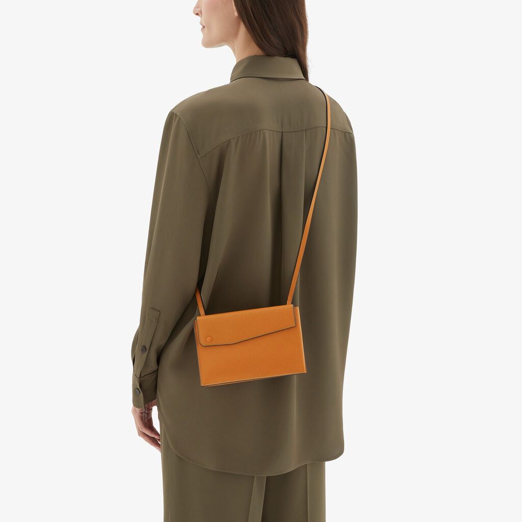 Valextra Borsetta piccola Mini in Pelle Marrone | Valextra Pocket Presa