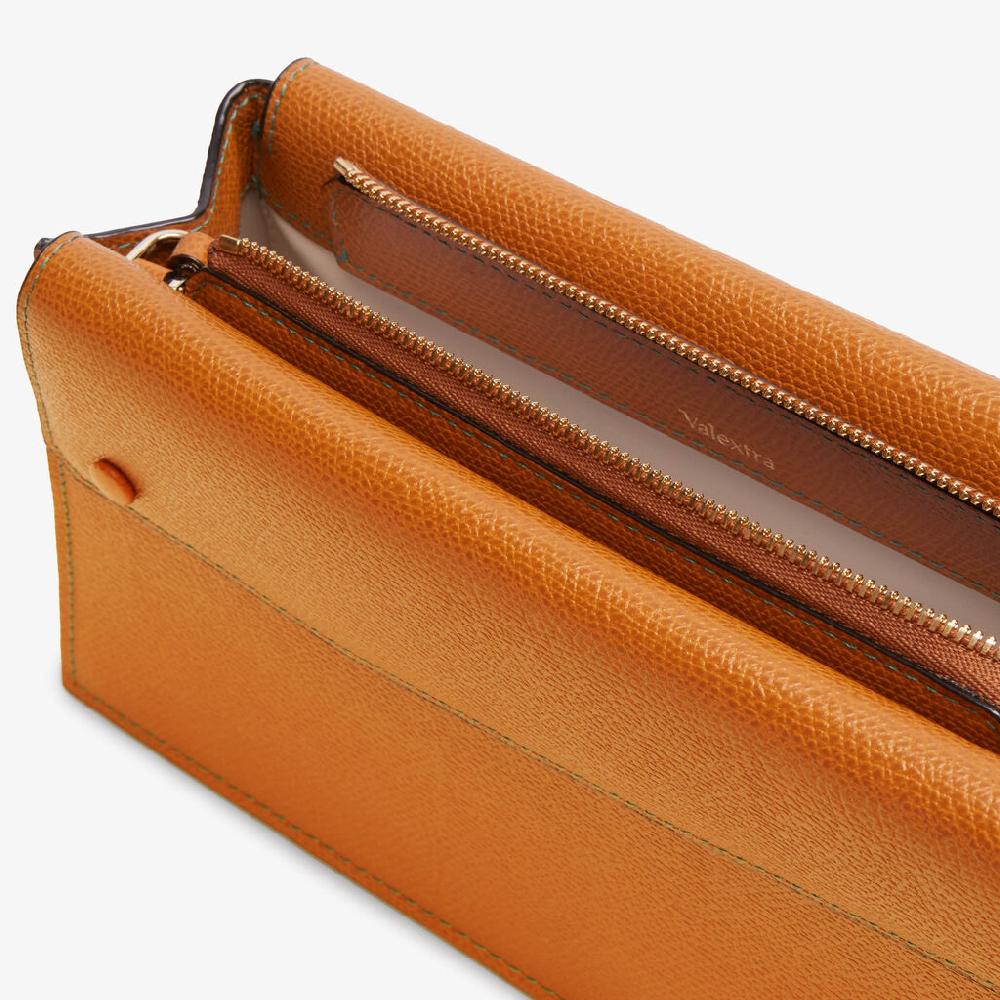Valextra Borsetta piccola Mini in Pelle Marrone | Valextra Pocket Presa
