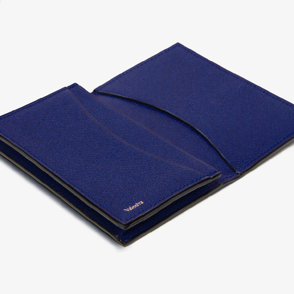 Valextra Porta carte di credito da Donna in Pelle Blu | Valextra Online