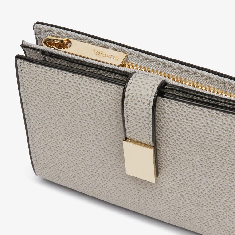 Valextra Portafoglio piccolo in Pelle Grigio chiaro | Valextra Outlet