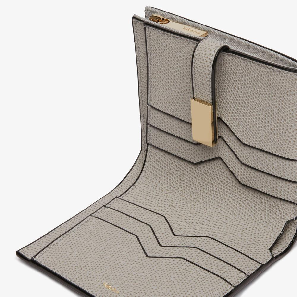 Valextra Portafoglio piccolo in Pelle Grigio chiaro | Valextra Outlet