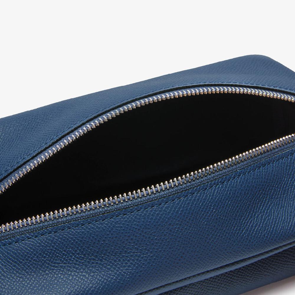 Valextra Pochette da viaggio da Uomo di Lusso in Pelle Blu Vendita Calda