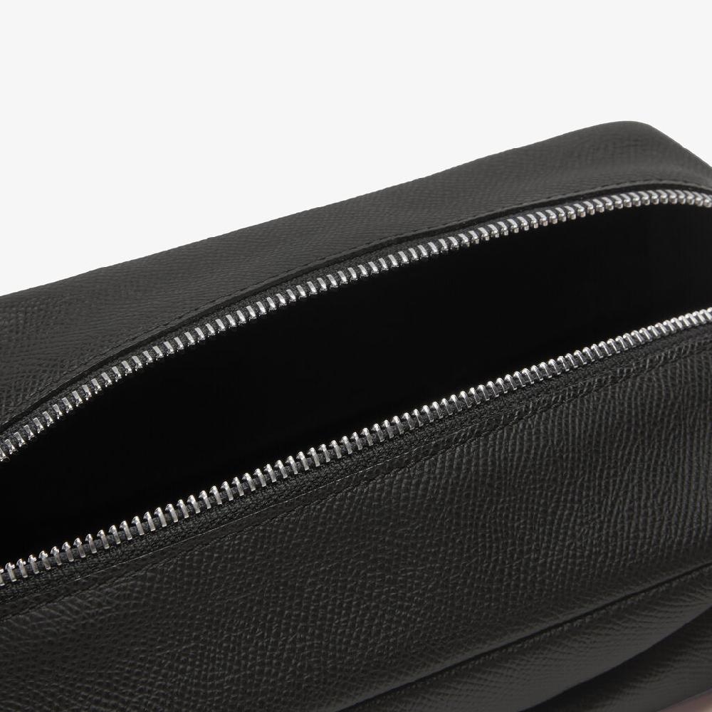 Valextra Pochette da viaggio da Uomo di Lusso in Pelle Nera Vendita Economica