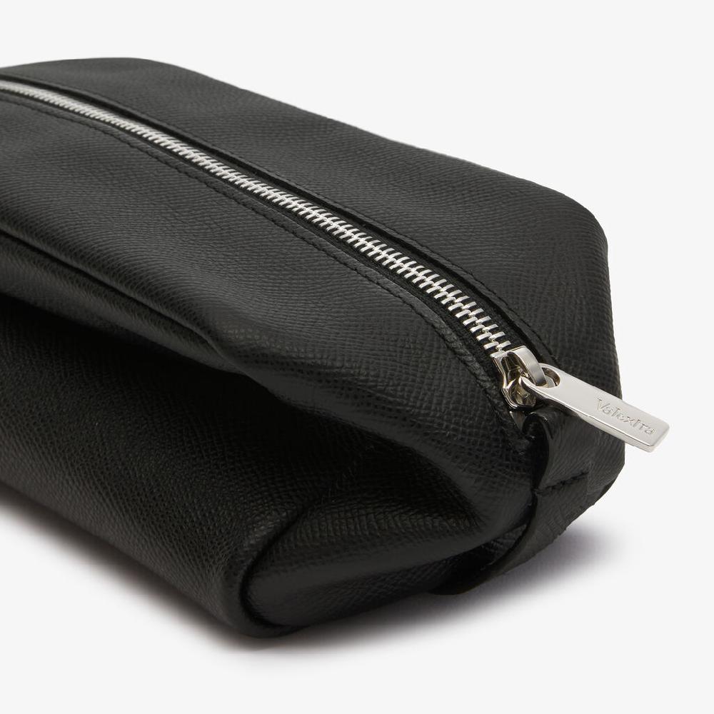 Valextra Pochette da viaggio da Uomo di Lusso in Pelle Nera Vendita Economica