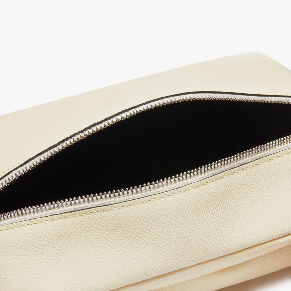 Valextra Pochette da viaggio da Donna di Lusso in Pelle Bianca Saldi Di Fabbrica