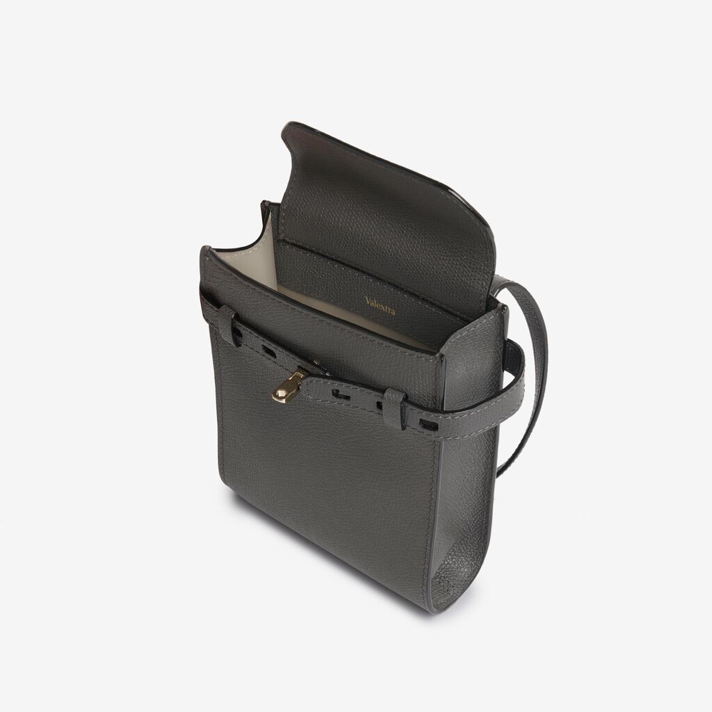 Valextra Borsa a tracolla Micro in Pelle Grigia | Valextra Brera Sconto di tempo limitato