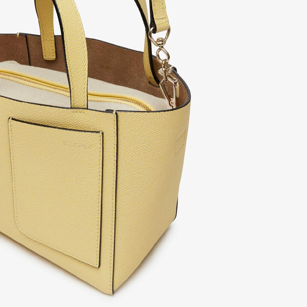 Valextra Borsa a secchiello Donna di Lusso in Pelle Gialla | Valextra Soft Prezzo di fabbrica