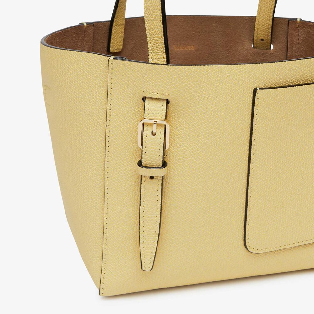 Valextra Borsa a secchiello Donna di Lusso in Pelle Gialla | Valextra Soft Prezzo di fabbrica