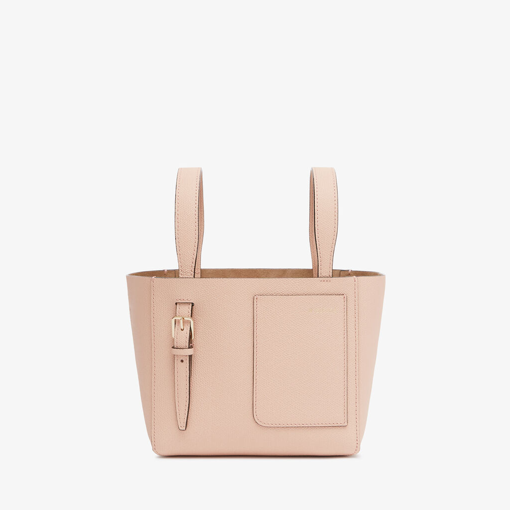 Valextra Borsa a Secchiello Soft Micro | Pelle di vitello Millepunte | Rosa Bonne Mine | Valextra