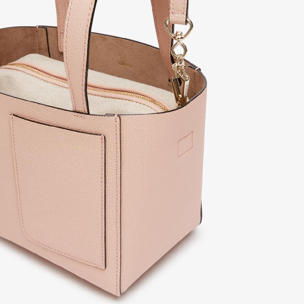 Valextra Borsa a Secchiello Soft Micro | Pelle di vitello Millepunte | Rosa Bonne Mine | Valextra Comprare a buon mercato