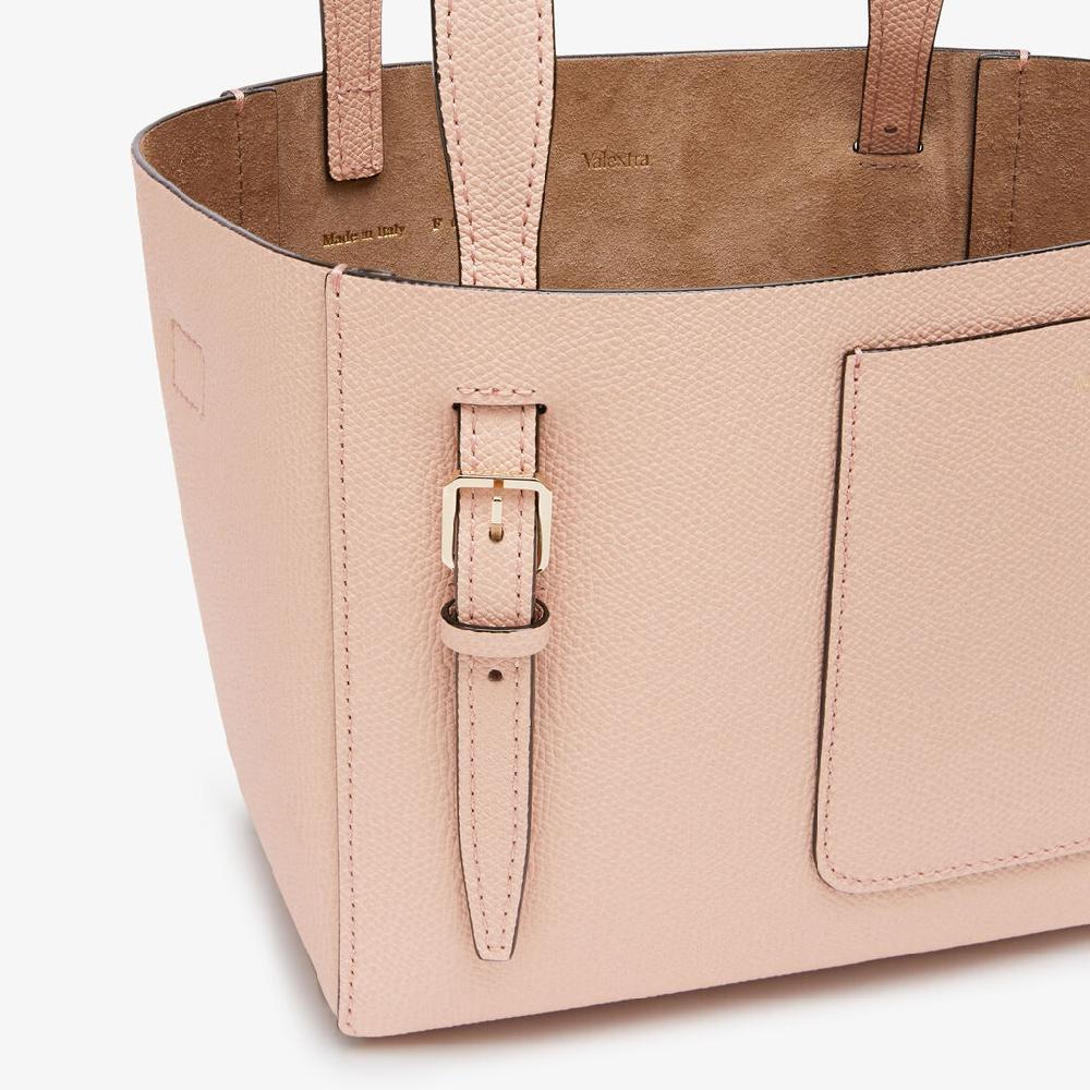 Valextra Borsa a Secchiello Soft Micro | Pelle di vitello Millepunte | Rosa Bonne Mine | Valextra Comprare a buon mercato