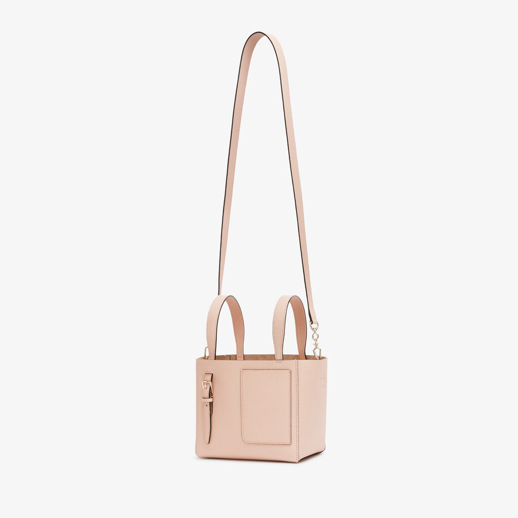Valextra Borsa a Secchiello Soft Micro | Pelle di vitello Millepunte | Rosa Bonne Mine | Valextra Comprare a buon mercato