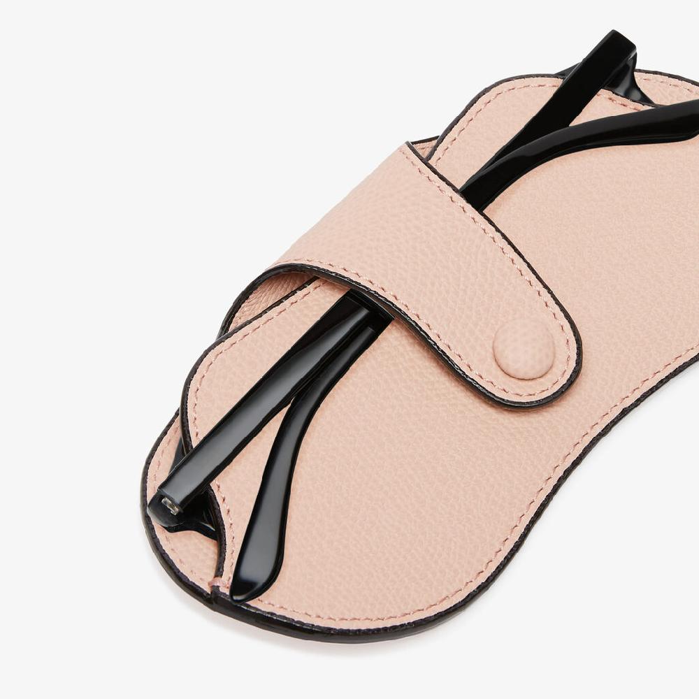 Valextra Porta Occhiali | Pelle di vitello Millepunte | Rosa Bonne Mine | Valextra Flash Sale