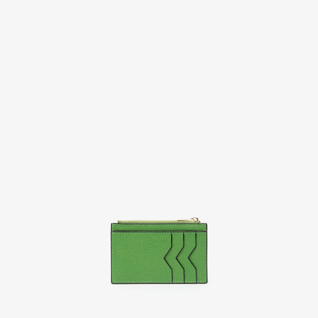 Valextra Portamonete elegante in Pelle Verde con zip | Valextra Shopping online