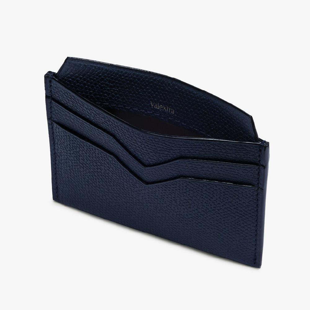 Valextra Porta carte di credito elegante in Pelle Blu | Valextra Offerta esclusiva