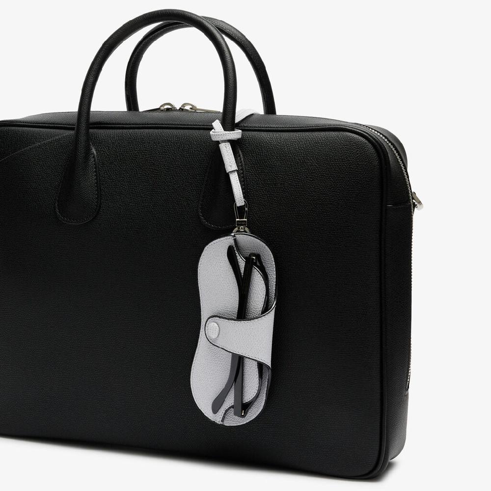 Valextra Custodia occhiali in Pelle Grigia Sasso con tracolla | Valextra Black Friday