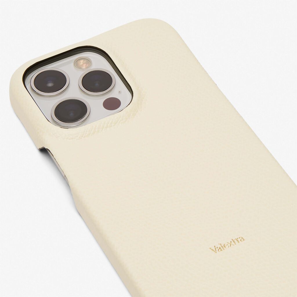 Valextra Cover rigida per Iphone 13 Pro in Pelle Bianca | Valextra Cyber Monday