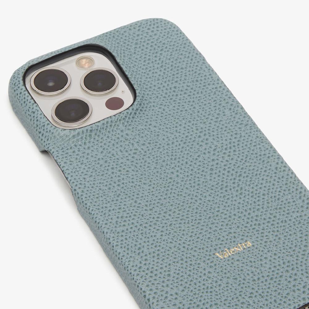 Valextra Cover Iphone 13 Pro in Pelle Azzurra cerulea | Valextra Offerta Pasqua