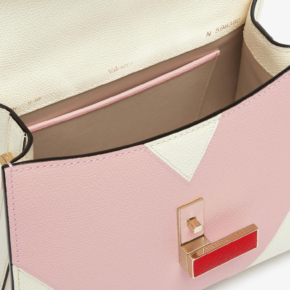 Valextra Borsetta da Donna di Lusso in Pelle Bianca e Rosa | Valextra Iside Smaltimento dello stoccaggio
