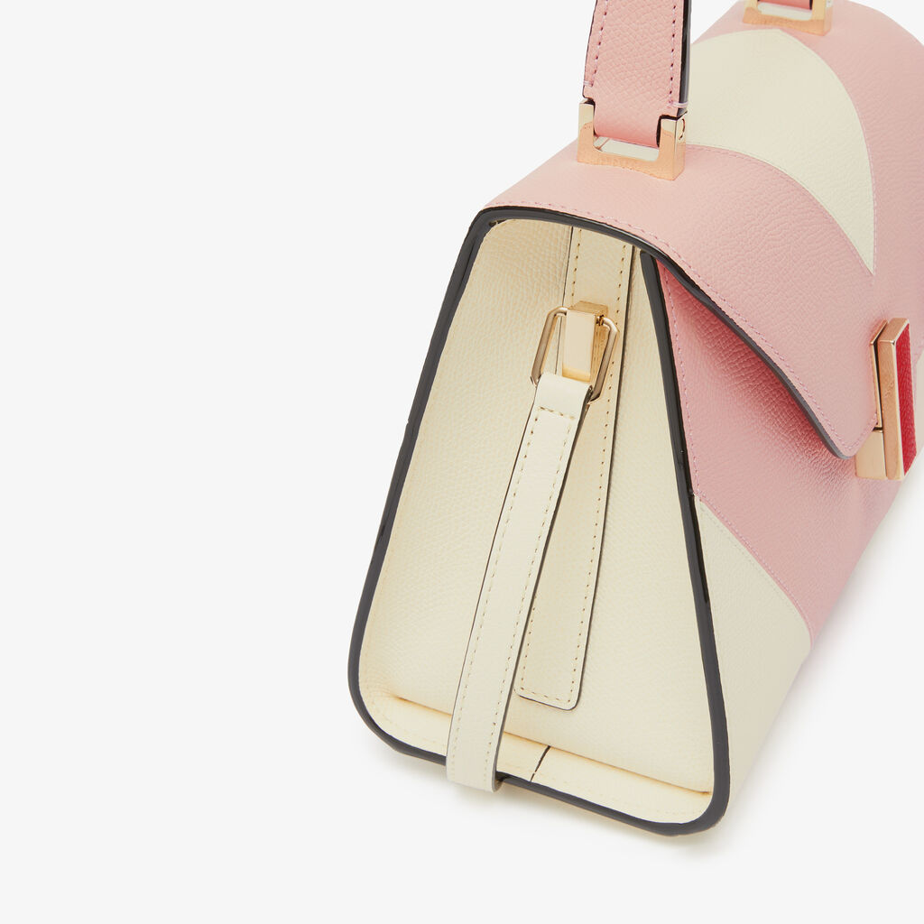 Valextra Borsetta da Donna di Lusso in Pelle Bianca e Rosa | Valextra Iside Smaltimento dello stoccaggio