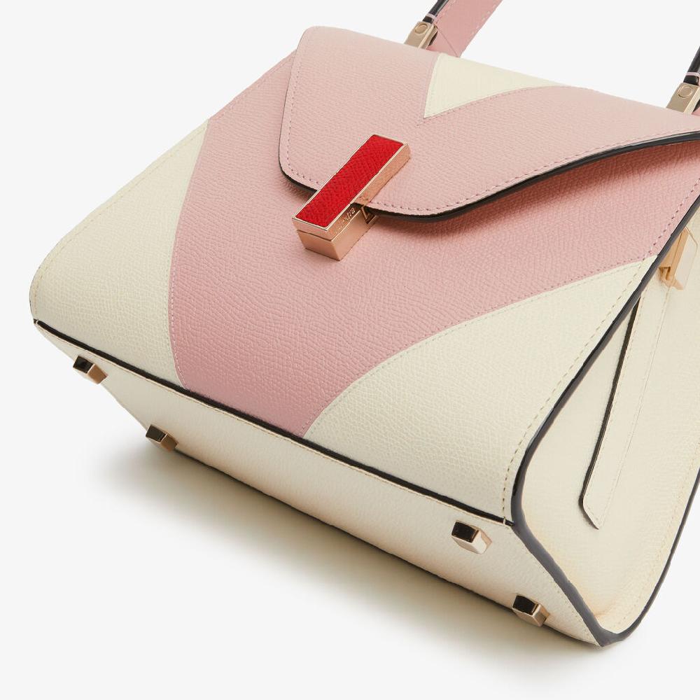 Valextra Borsetta da Donna di Lusso in Pelle Bianca e Rosa | Valextra Iside Smaltimento dello stoccaggio