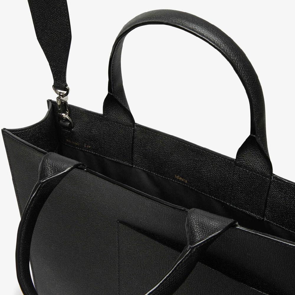 Valextra Borsetta da Donna Media in Pelle di Lusso Nera | Valextra Boxy Online Outlet