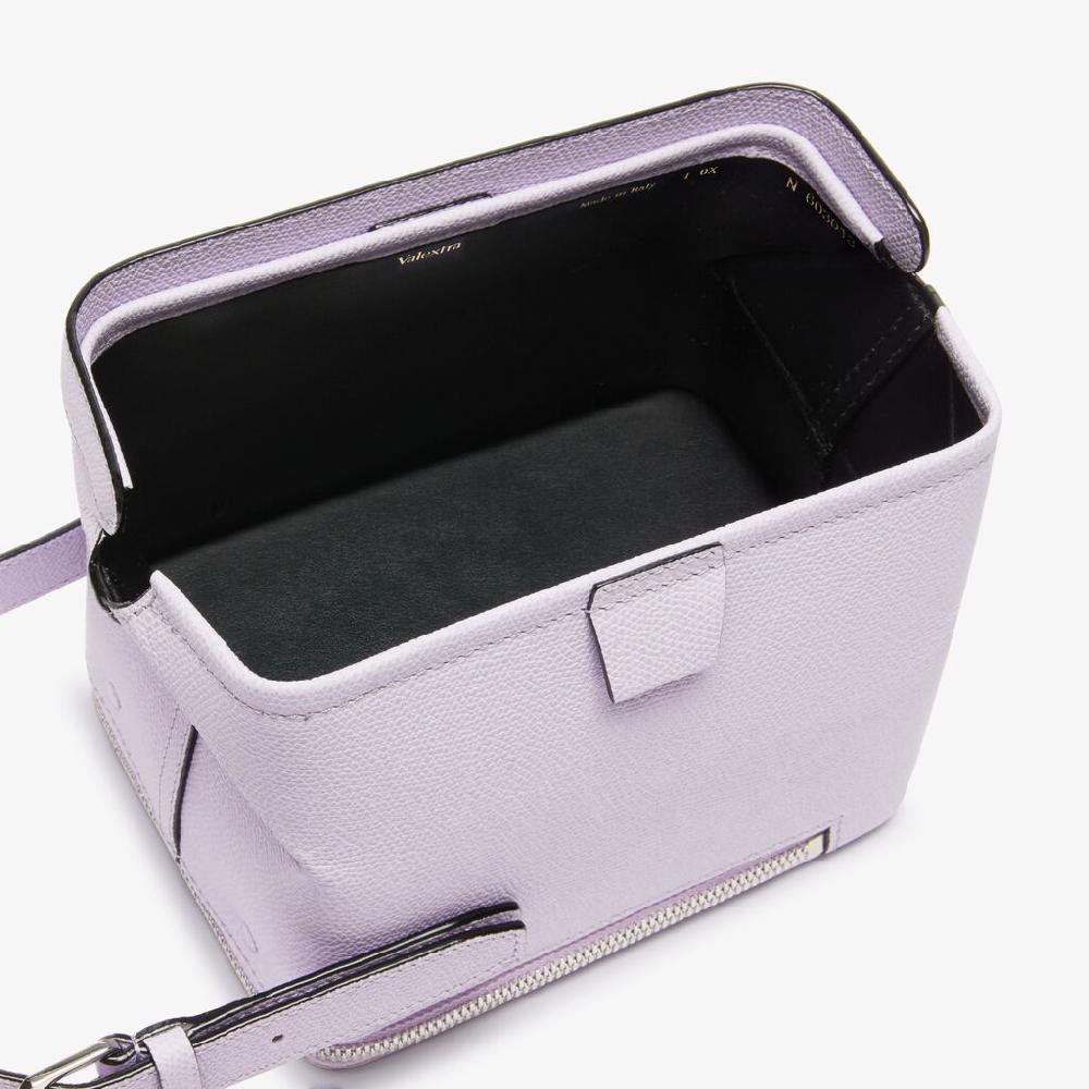 Valextra Borsa tracolla Donna di Lusso in Pelle Lilla | Valextra Tric Trac Offerta temporanea