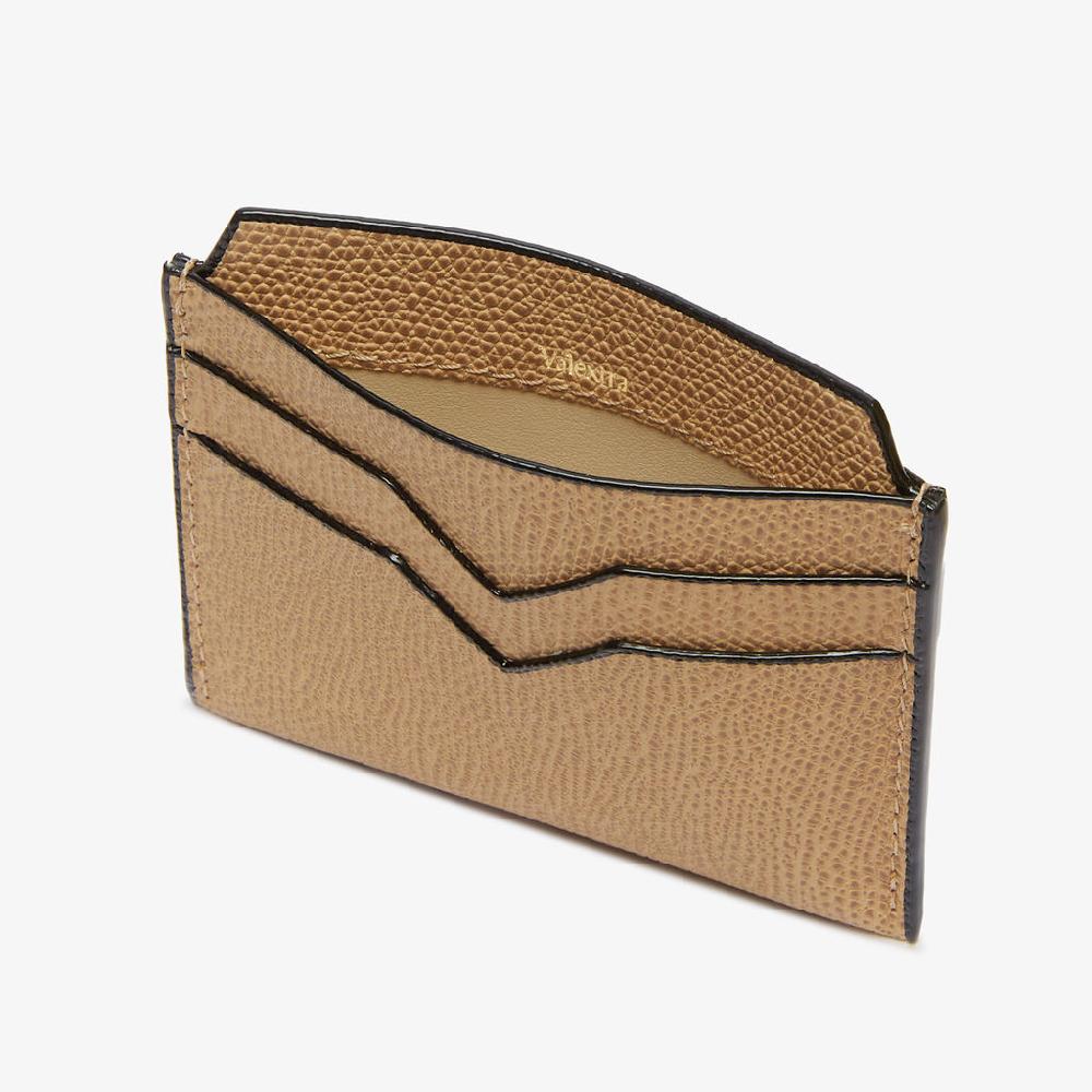 Valextra Porta Carte 4CC | Pelle di vitello Millepunte | Beige Cashmere | Valextra Lightning offer
