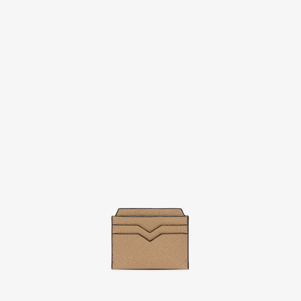 Valextra Porta Carte 4CC | Pelle di vitello Millepunte | Beige Cashmere | Valextra Lightning offer