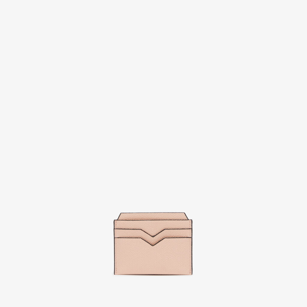 Valextra Porta Carte 4CC | Pelle di vitello Millepunte | Rosa Bonne Mine | Valextra