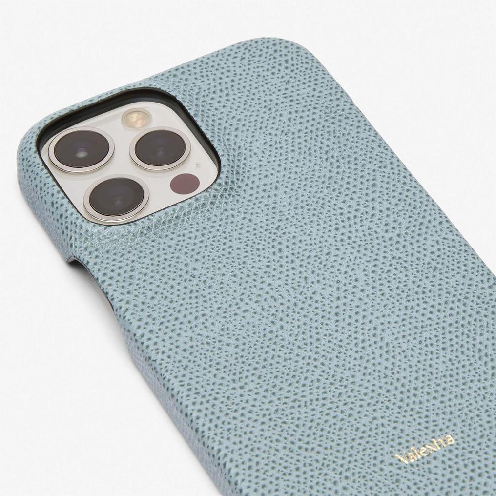 Valextra Cover Iphone 13 Pro Max in Pelle Azzurra ceruleo | Valextra Latest stili