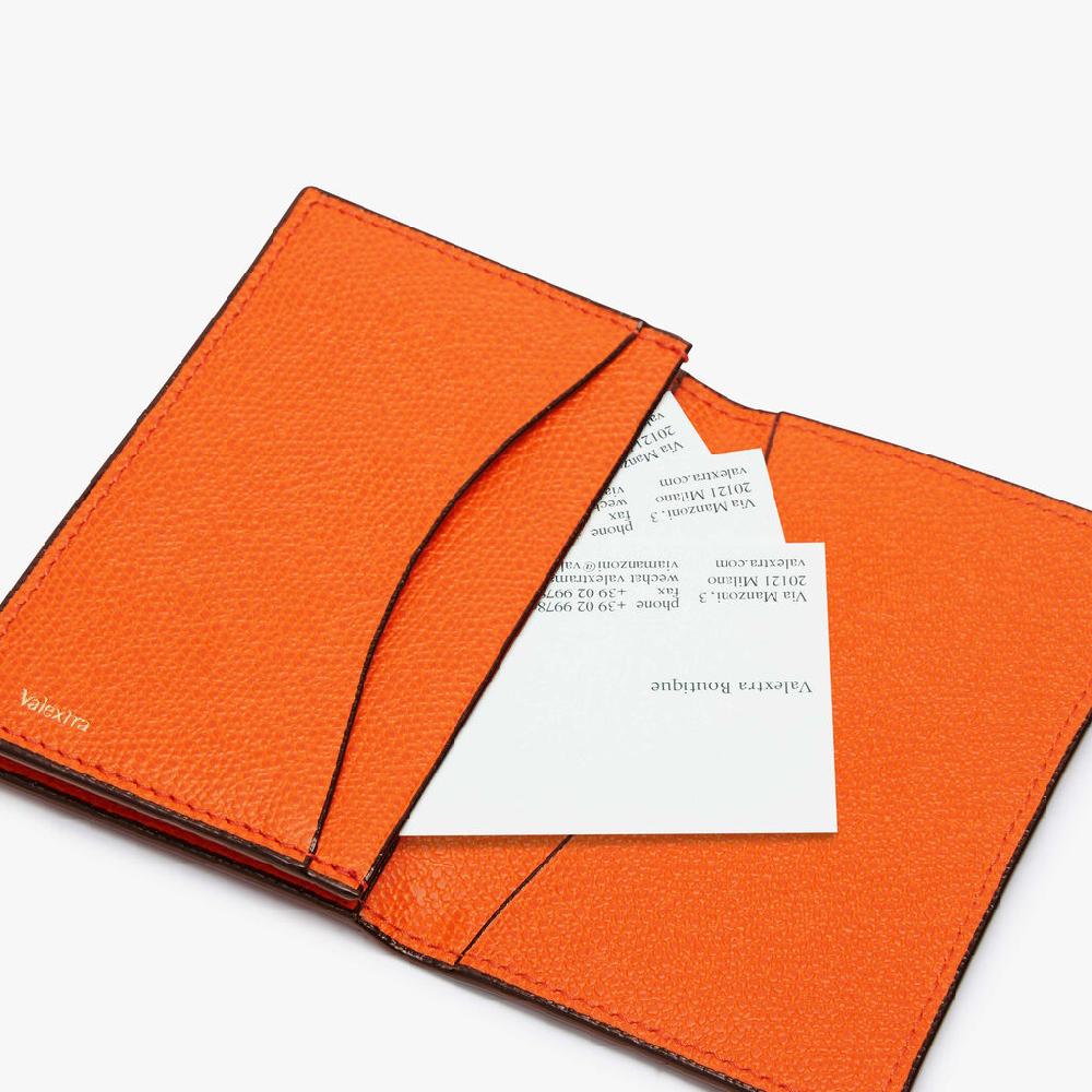 Valextra Porta carte di credito in Pelle Arancione | Valextra Fino al 60% di sconto