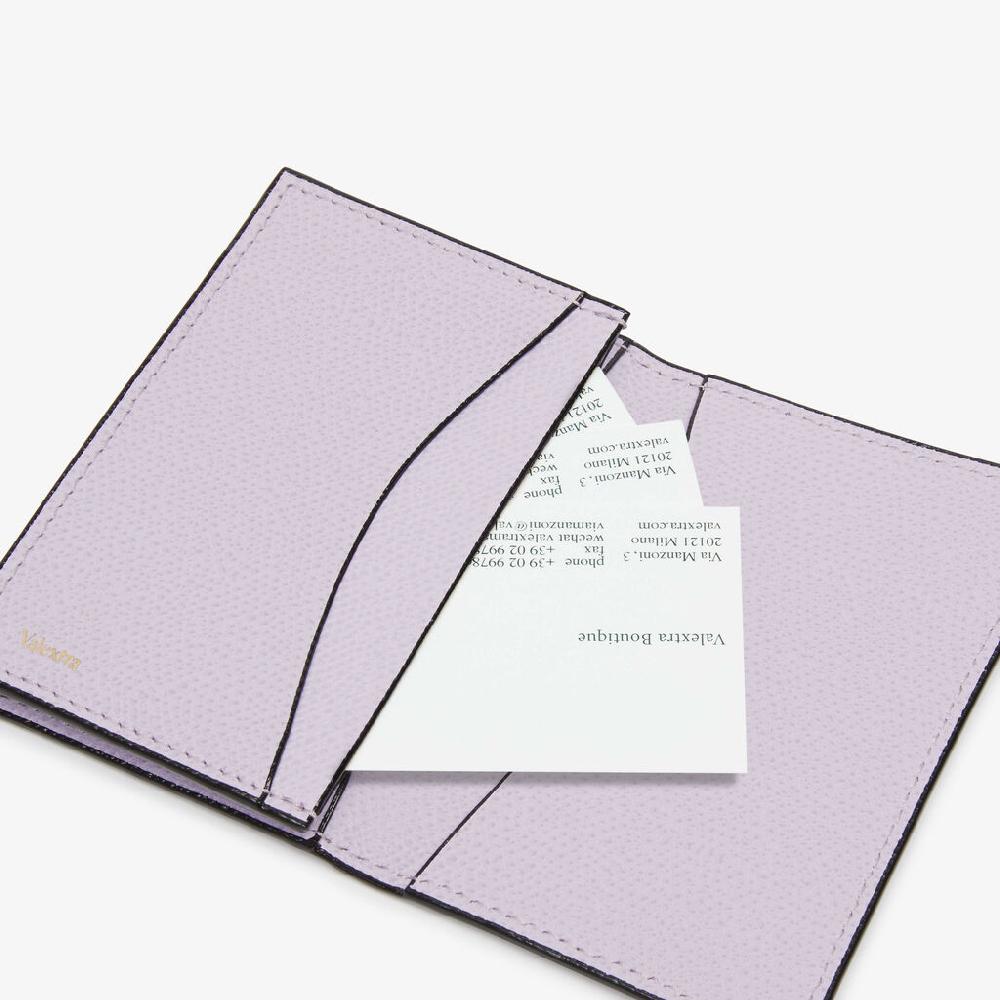 Valextra Porta carte di credito da Donna di Lusso in Pelle Lilla | Valextra Only for today