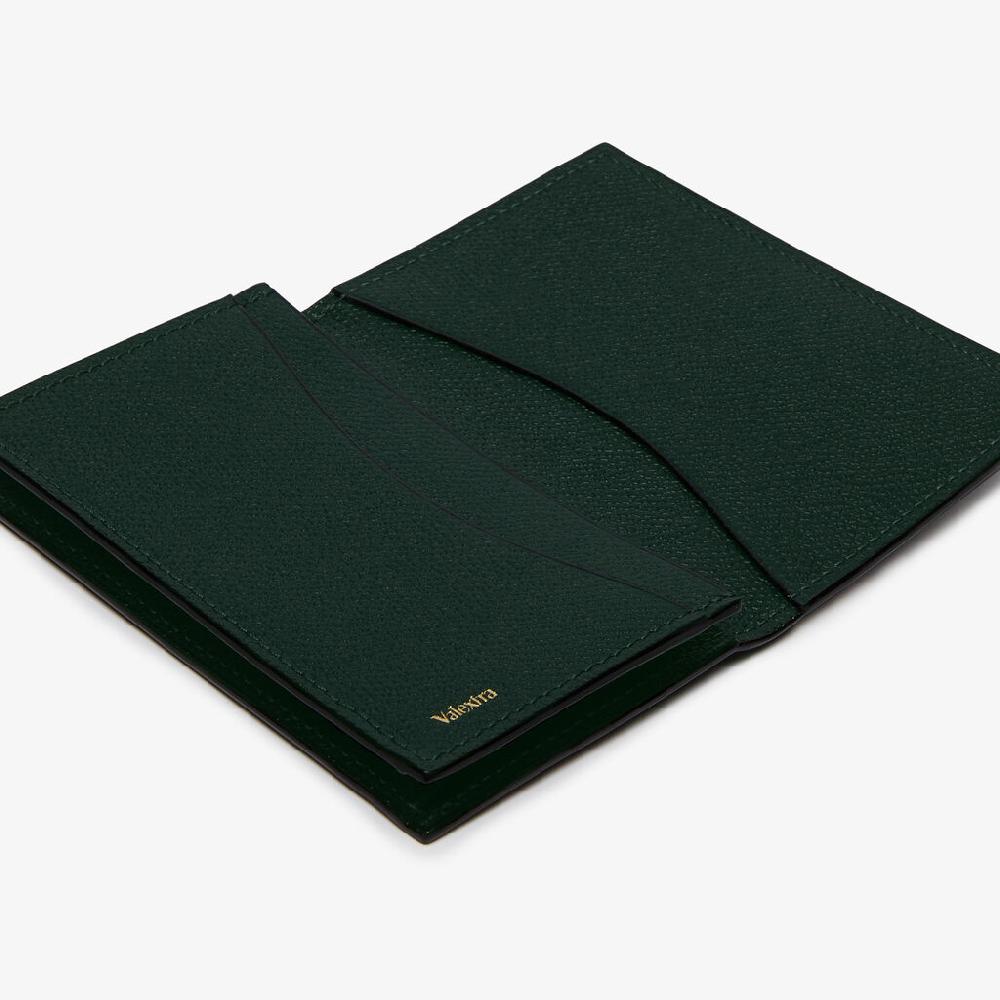 Valextra Porta carte di credito da Uomo di Lusso in Pelle Verde | Valextra Offerta speciale della fabbrica