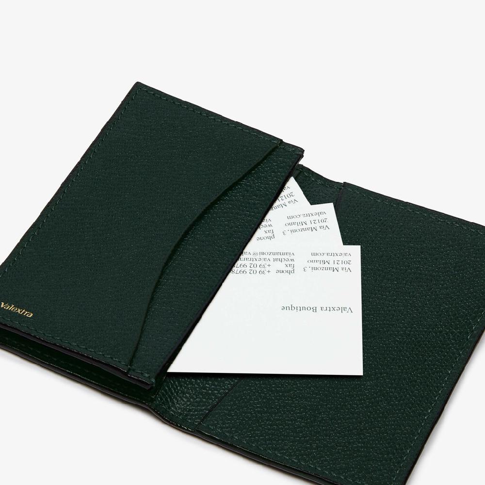 Valextra Porta carte di credito da Uomo di Lusso in Pelle Verde | Valextra Offerta speciale della fabbrica
