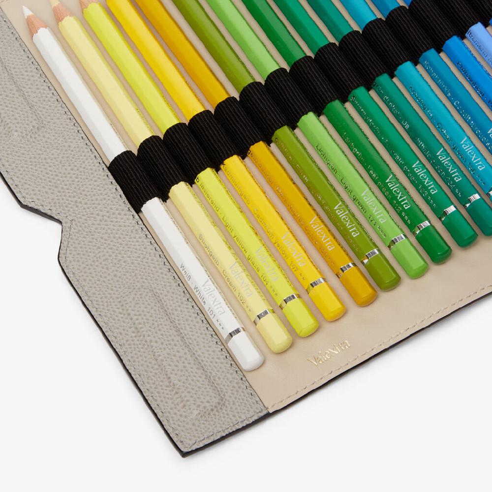 Valextra Astuccio con matite colorate in Pelle Grigia chiara | Valextra Fino al 55% di sconto