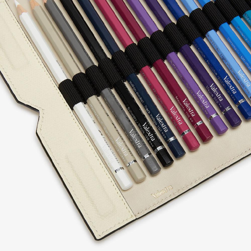 Valextra Astuccio da Donna con matite colorate in Pelle Bianca | Valextra Discount Store per i nuovi prodotti