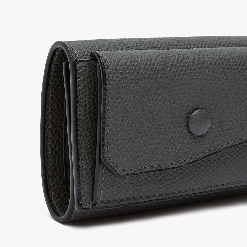 Valextra Portafoglio bifold da Donna in Pelle Grigia | Valextra Super sconto