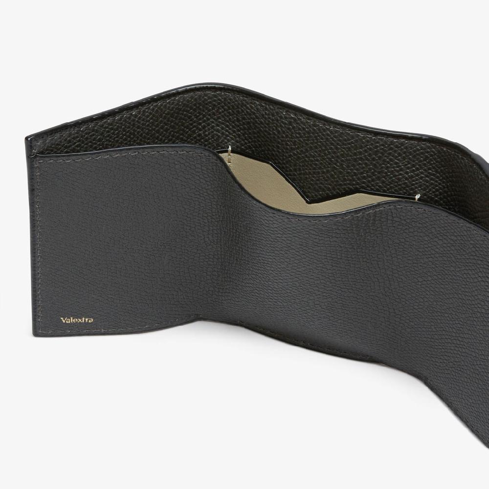 Valextra Portafoglio bifold da Donna in Pelle Grigia | Valextra Super sconto
