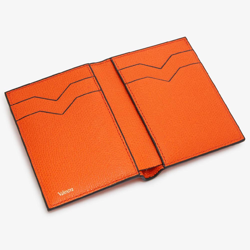 Valextra Portafoglio bifold da Donna di Lusso in Pelle Arancione | Valextra Enormi sconti