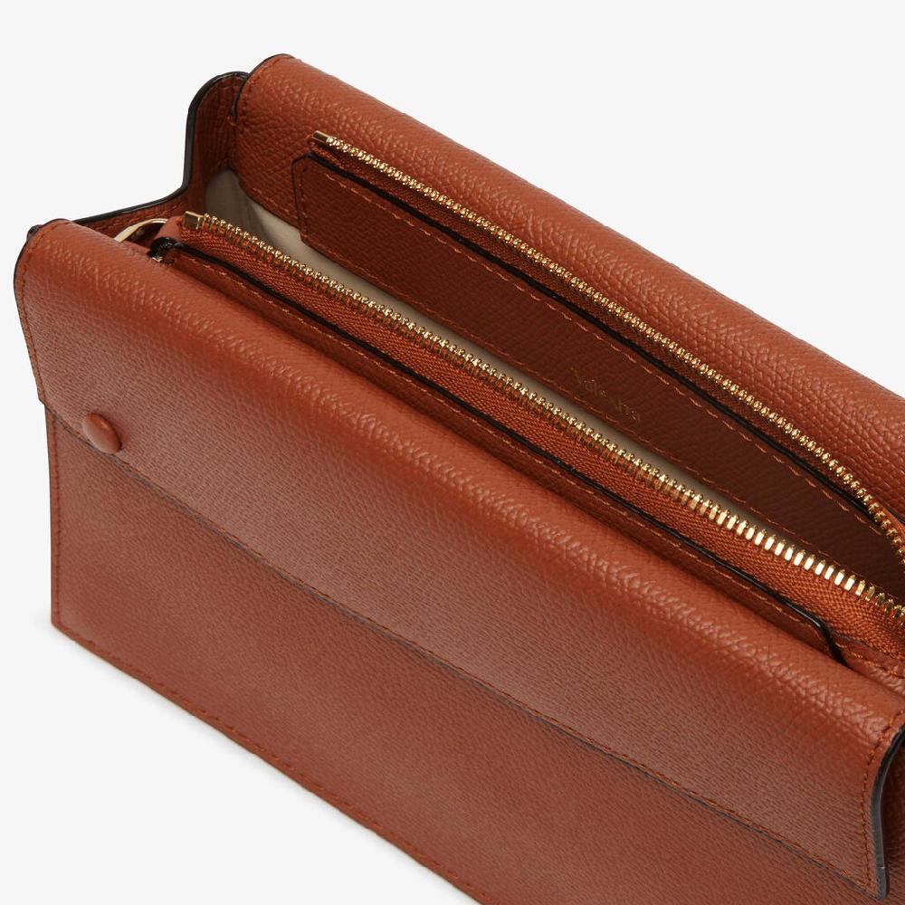 Valextra Borsa a tracolla da Donna in Pelle Marrone | Valextra Pocket Esporta salva