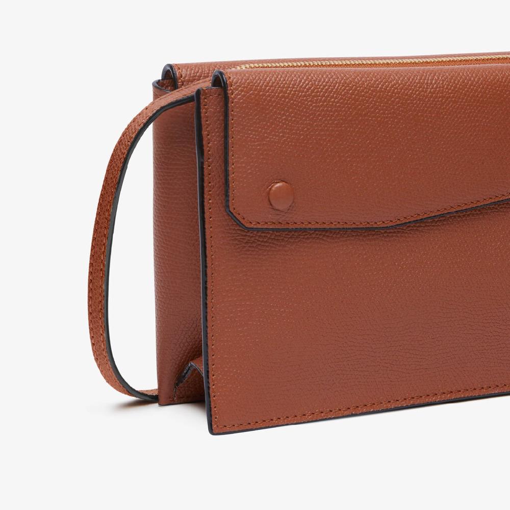 Valextra Borsa a tracolla da Donna in Pelle Marrone | Valextra Pocket Esporta salva