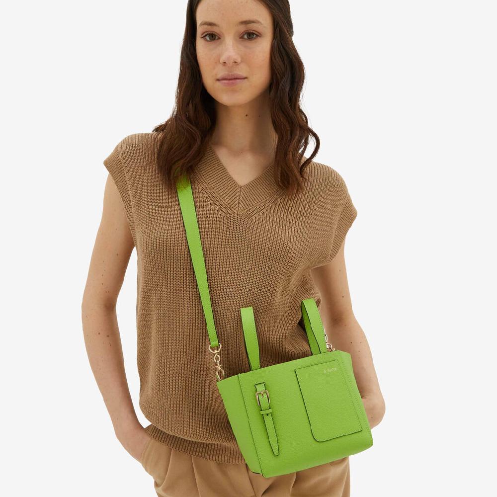 Valextra Borsa a secchiello da Donna in Pelle Verde | Valextra Soft Duty-free