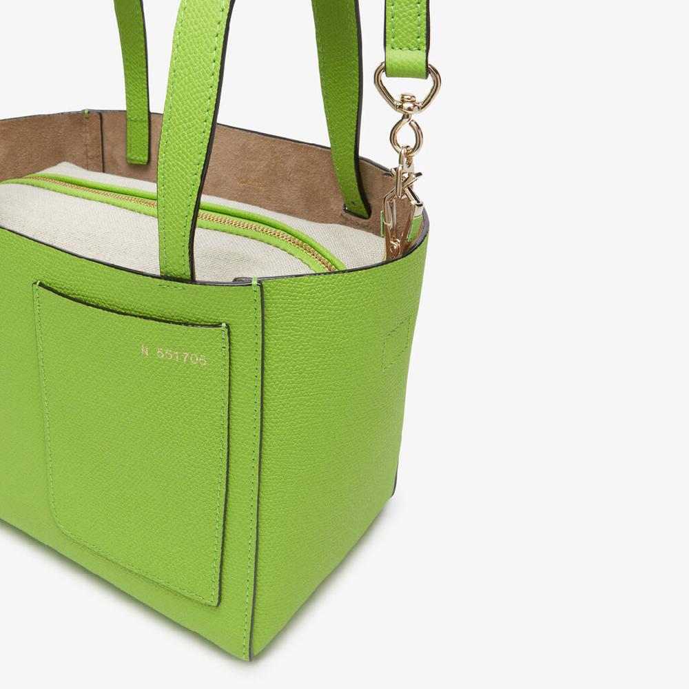 Valextra Borsa a secchiello da Donna in Pelle Verde | Valextra Soft Duty-free