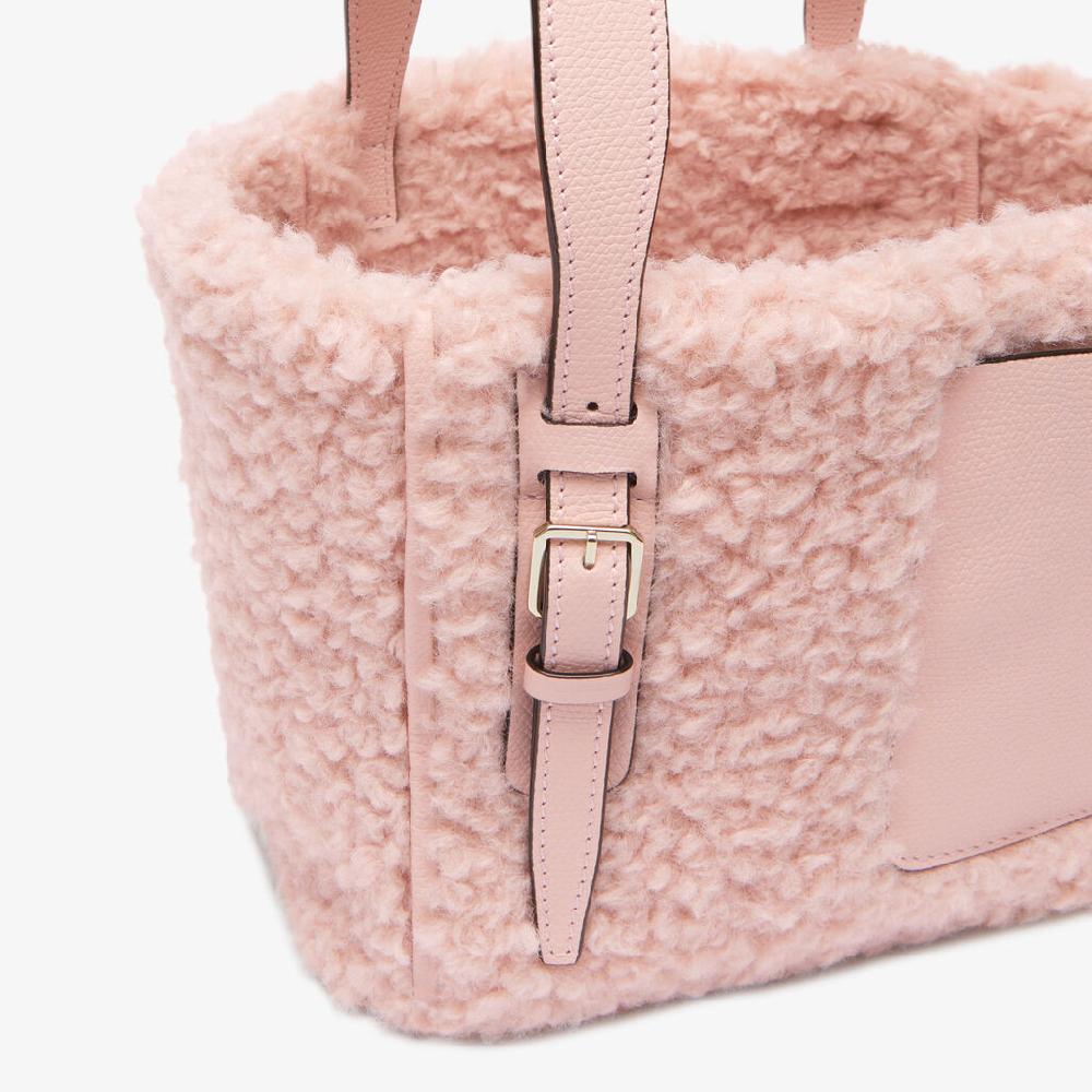 Valextra Borsa a Secchiello Bouclè Micro | Tessuto e pelle | Rosa Peonia | Valextra Sconti questo mese
