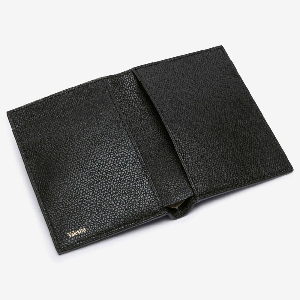 Valextra Portafoglio bifold da Donna in Pelle Nera di Lusso | Valextra Italy