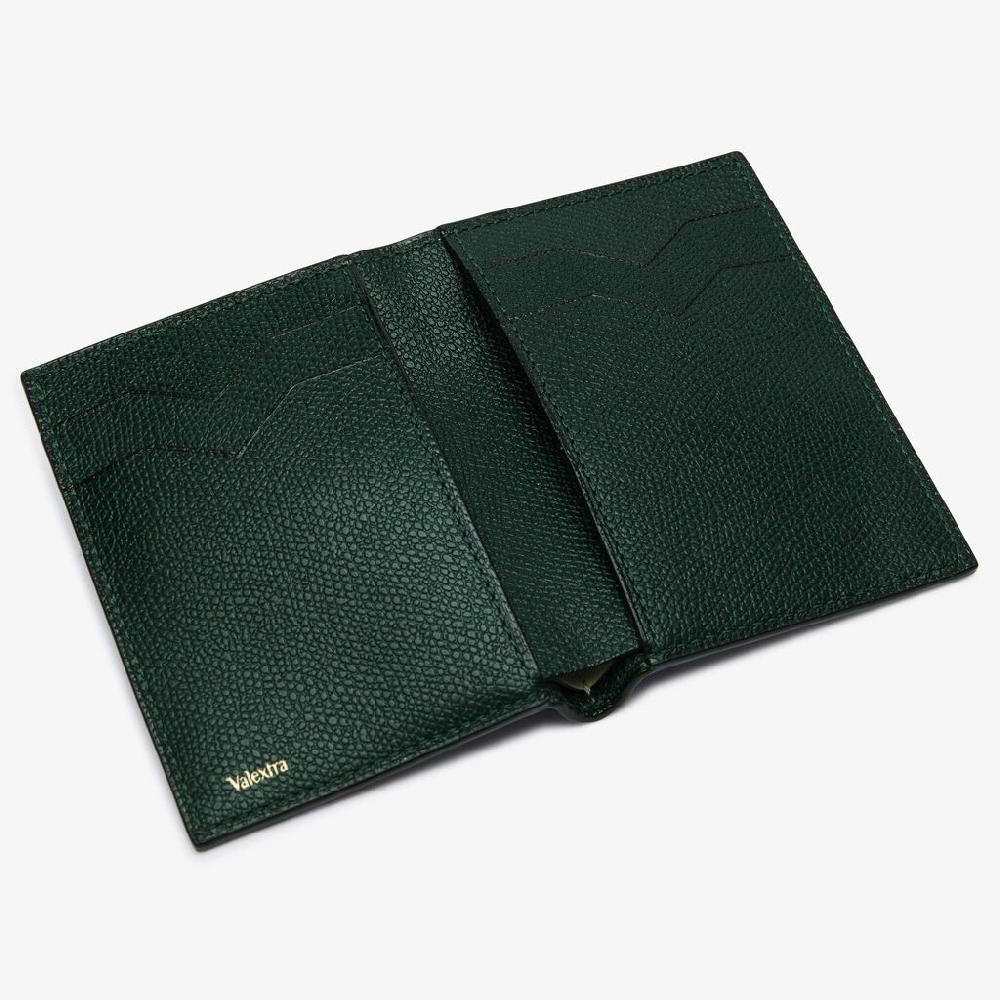 Valextra Portafoglio bifold da Donna in Pelle Verde di Lusso | Valextra In Linea