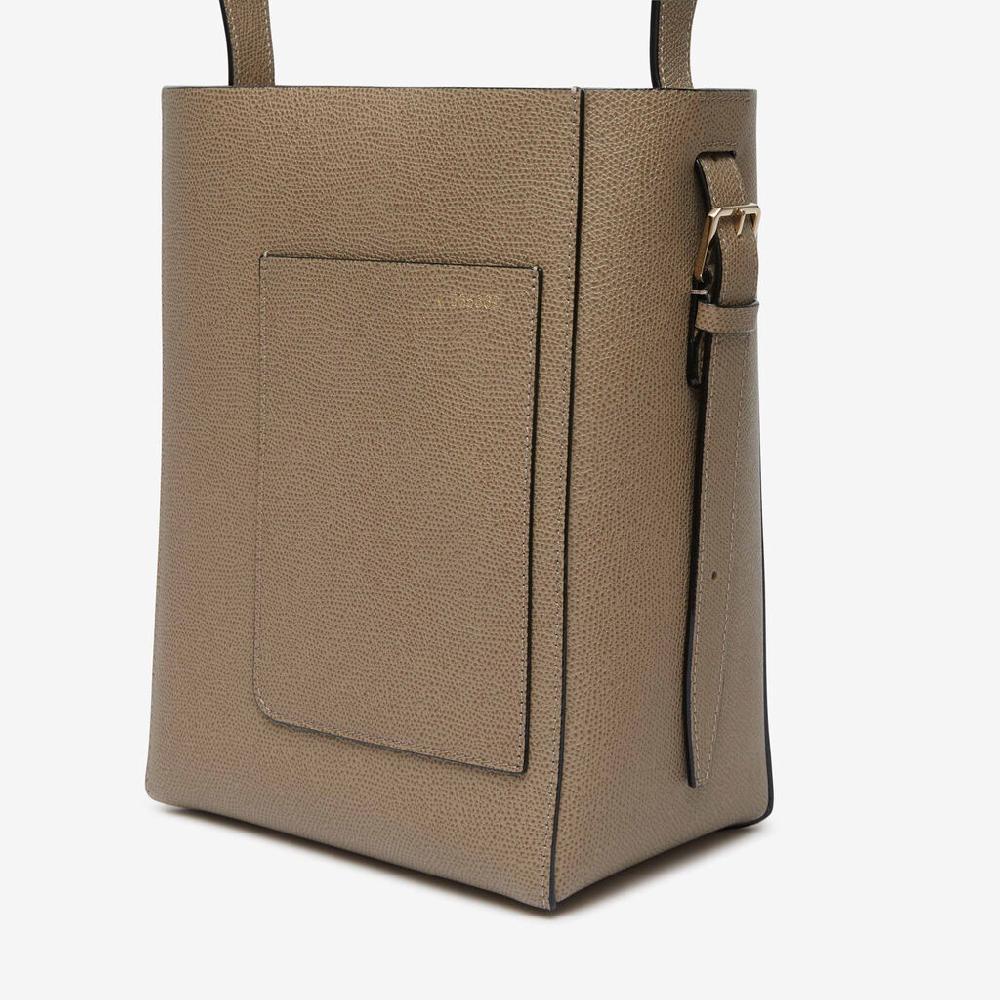 Valextra Borsetta a secchiello da Donna in Pelle Marrone | Valextra Soft Vendita