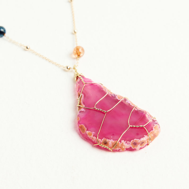 ALMALA COLLANA AGATA | FUCSIA Prezzo Ridotto
